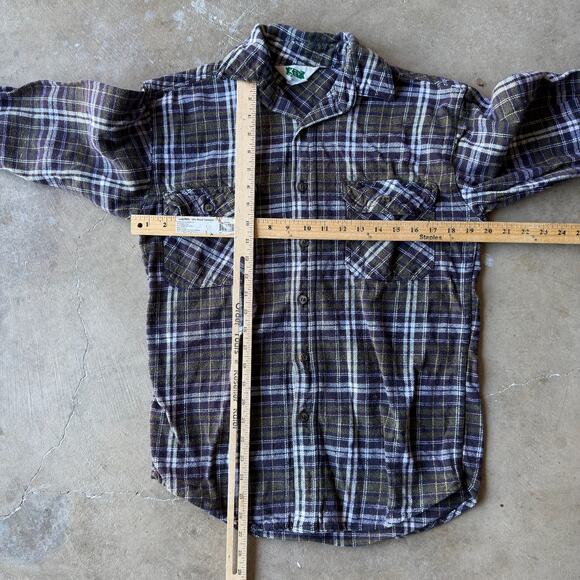 VINTAGE 70S 80S KEY IMPERIAL PLAID FLANNEL BUTTON UP SHIRT RETRO MENS MEDIUM - Picture 5 of 5